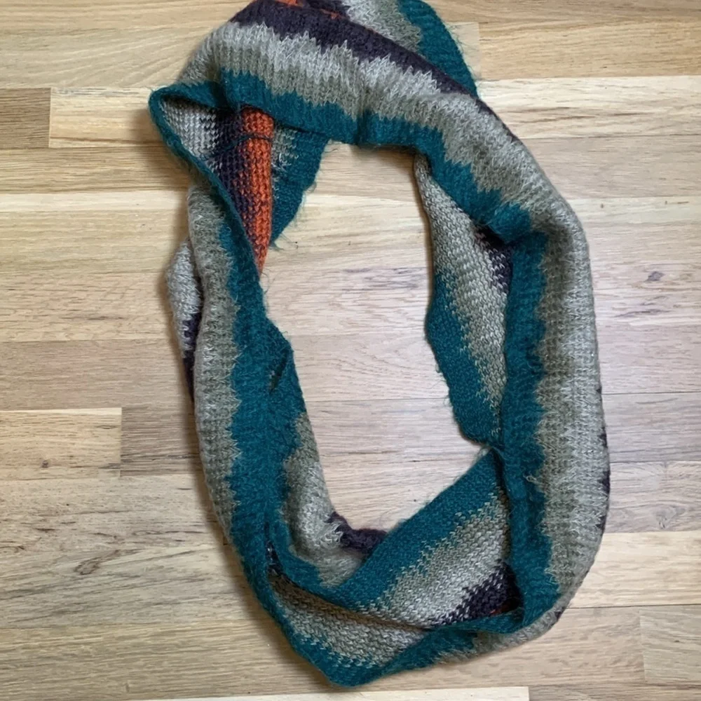 Darling Fuzzy Colorful Striped Infinity Scarf Women’s OS